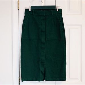 & Other Stories Jungle Green Utility Midi Skirt